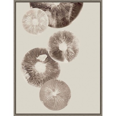 Amanti Art Mushroom 6 Light Brown by Pernille Folcarelli Canvas Wall Art Print Framed 18 x 24-in.