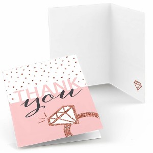 Big Dot of Happiness Bride Squad - Rose Gold Bridal Shower or Bachelorette Party Thank You Cards (8 count) - 1 of 4