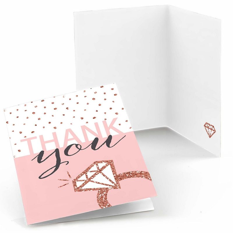 Big Dot of Happiness Bride Squad - Rose Gold Bridal Shower or Bachelorette Party Thank You Cards (8 count), 1 of 7