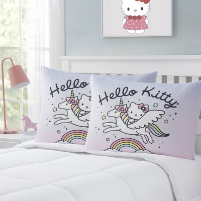 Hello Kitty Kids Bed Pillow Pack w/ Removable Pillowcase - 2 Pack
