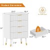 Homhougo 4 Drawer Dresser with Golden Handles & Feet Modern Chest of Drawers Organizer Cabinet White - 2 of 4
