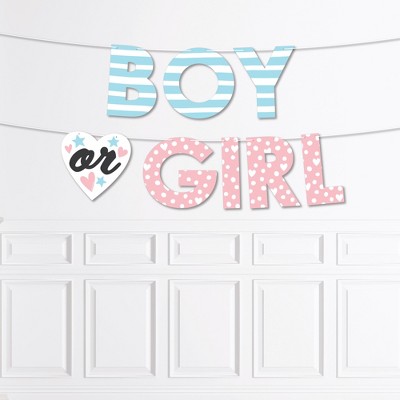 Big Dot Of Happiness Baby Gender Reveal - Team Boy Or Girl Party Bunting  Banner - Party Decorations - Gender Reveal : Target