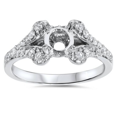 Pompeii3 1/3ct Diamond Semi Mount Engagement Ring Setting 14K