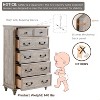 SinCiDo 32" Wide Farmhouse 6 Drawer Tall Dresser w/4 Solid Wood Feet, Rustic Column Decor Storage Chest for Bedroom, Living Room - 4 of 4