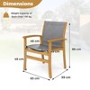 Costway 2/4 PCS Outdoor Dining Chairs Acacia Wood Patio Chairs with Breathable Fabric Seat - 3 of 4
