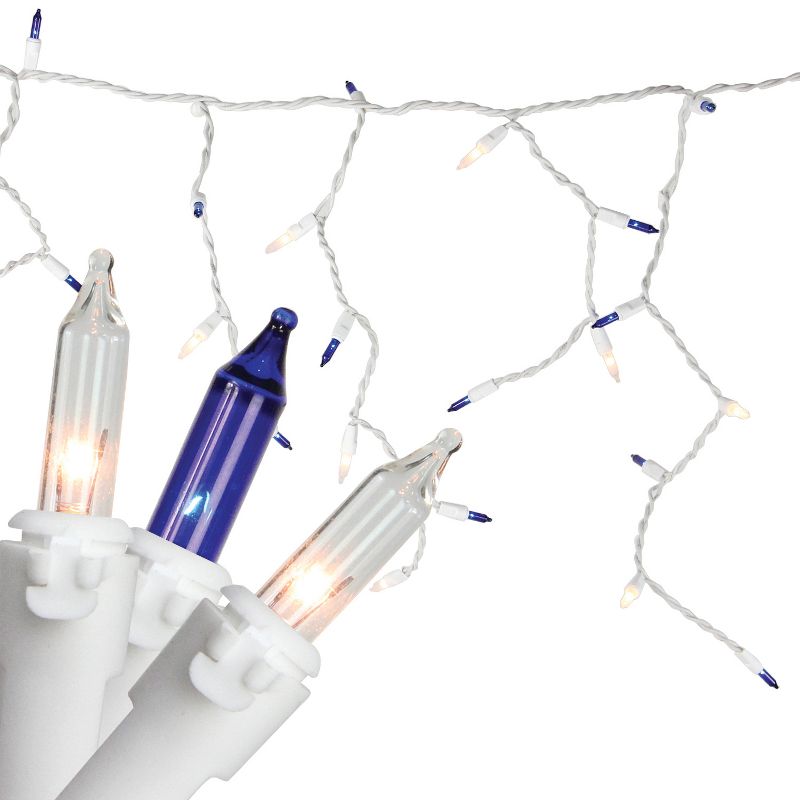 Northlight 150ct Blue & Clear Mini Icicle Christmas Lights - White Wire, 2 of 5