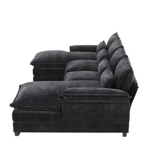 TiramisuBest 110*55" Modern Modular U-shaped Sectional Sofa with Waist Pillows, Modular Sectional Sofa with Storage, Sideboard Buffet Style - 1 of 4