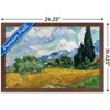 Trends International Wheat Field with Cypresses Framed Wall Poster Prints - 3 of 4