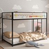 NicBex Twin Over Twin/Twin Over Full Metal Bunk Bed with White Mesh Guardrail,Loft Bed with Stable Ladder for Bedroom,Black - 2 of 4
