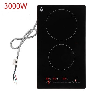 12" Built-in Electric Cooktop 3000W Ceramic Glass Radiant Stovetop 2 Burners - 1 of 4