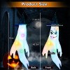 Racxily 4Pcs Halloween Ghosts With Witch Hats Windsocks Hanging Decoration With Colorful LED Light Outdoor Flag Wind Socks - 2 of 4