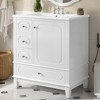 JUJABU 30" Freestanding Bathroom Vanity with Ceramic Basin, Soft-Close Door, 3 Drawers & Storage Shelves - 3 of 4