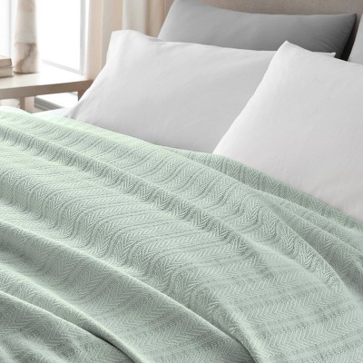 Gray Mist Full/Queen Luxury Chevron Cotton Blanket