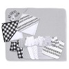 The Peanutshell Baby Hooded Towels and Washcloths Bath Set, 23-Piece, So Fresh, Black/White/Gray/Plaid - 3 of 4