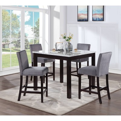 Marble top counter outlet height dining table