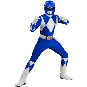HalloweenCostumes.com Authentic Power Rangers Men's Blue Ranger Costume | TV Show Costumes - 1 of 4