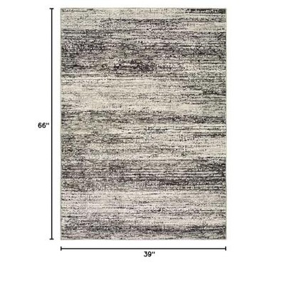 Atlas Gray Rectangular Synthetic Easy Care Area Rug