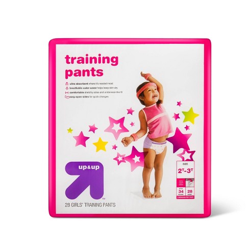 Basics For Kids Training Pants, 2 T 3 T (318 34 Lb), Girls 25 Ea