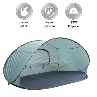 Blue Pop-Up Beach Tent with UV Protection and Carry Bag