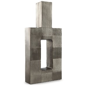 Signature Design by Ashley Wrengrove 21" Metal Vase, Antique Nickel Finish - 1 of 4