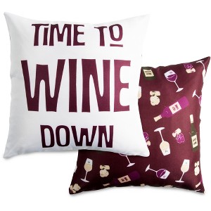 Pavilion Gift Company - Wine Down - 14" x 14" Pillow - Throw Pillows - 1 of 4
