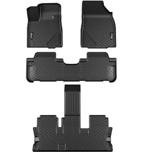 TruAIR All-Weather Floor Mats for 2008-2013 Toyota Highlander- Heavy Duty TPE Anti-Skid Liners (1-Set, Black) - 1 of 4