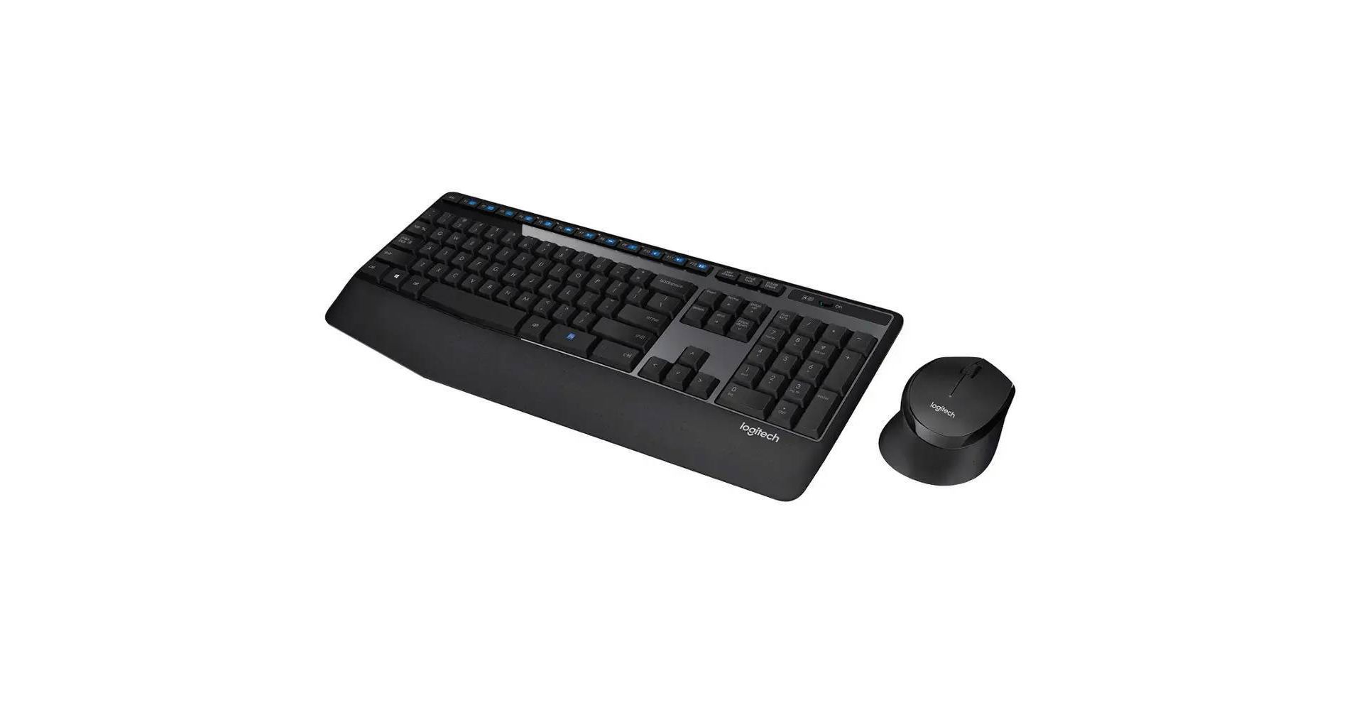 Logitech MK345 Wireless Keyboard - Black: Full Size with 10-Key Pad & Wrist Rest