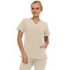 Saint Scrubs Womens 9-Pocket Medical Uniform Set- V-Neck Stretch Top with Tapered Straight Leg Pants - 4 of 4