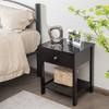 Costway Nightstand with Drawer Storage Shelf Wooden Bedside Sofa Side Table White\Brown - 2 of 4