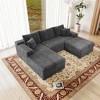 104.3"70.8" Plush Corduroy 3-Piece Modular Sectional Sofa with No Assembly Required and Comfortable Chaise Lounge - 3 of 4