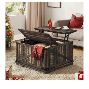 Farmhouse Square Lift Top Coffee Table With Hidden Storage Compartment For Living Room Home Office - 1 of 4