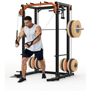 Coucheta Power Cage, 2000LBS Squat Rack for Home Gym with Adjustable Cable Crossover System, Weight Workout Machine,Multi-Function Weight Cage - 1 of 4