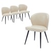 Coucheta 4-Pack Modern Dining Chairs - Upholstered with Metal Legs & Faux Leather, High Curved Backrest for Living/Dining Room - 3 of 4
