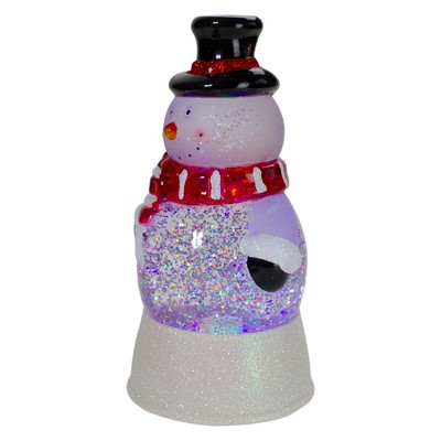 7.5" LED Lighted Color Changing Snowman Christmas Glitter Snow Globe