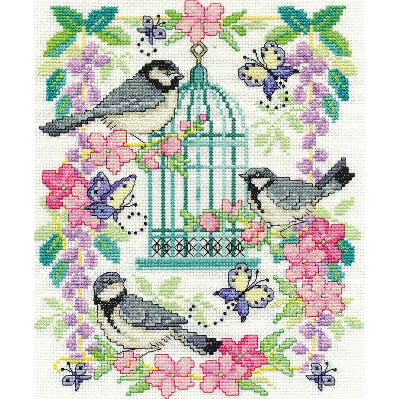 DMC Counted Cross Stitch Kit 8"X10"-Oriental Birdcage (14 Count), 2 of 3