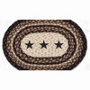 Earth Rugs Black Stars Oval Placemat 13"x19" Hand-Braided Jute Rustic Farmhouse Lodge Dining Table Accent Mat - 2 of 3