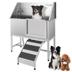 Pet Dog Bathing Station w/Stairs,Professional Dog Grooming Tub, Stainless Steel Dog Bathtub for Large, Medium&Small Pet - 1 of 4