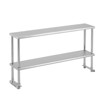 Stainless Steel Work Table,NSF Steel Double Shelf,Commercial Adjustable Double Shelf 2 Tier for Restaurant, Workshop and Kitchen,Silver - 2 of 4