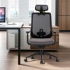High Back Mesh Office Chair with Adjustable Headrest, 4D Armrests, Lumbar Support, Sliding Seat & Tilt Lock, Comfortable Executive Desk Chair - Black - 2 of 4