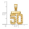 Black Bow Jewelry 14k Yellow Gold, Varsity Collection, Small D/C Pendant Number 50 - 2 of 3