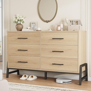 52" Wide Drawer with Large Storage Space, Freestanding Wooden Closet Storage Dresser Chest for Living Room, Bedroom, Entryway - 1 of 4