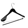 DEILSY Wide Shoulder Wooden Hangers Non Slip Pants Bar (6 Pack) - 3 of 4
