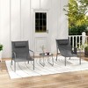 Tangkula 3 Piece Patio Set Outdoor Table and Chairs Bistro Set Small Front Porch Balcony Furniture - 4 of 4