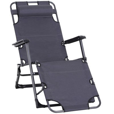PAGED Folding Camping Chairs 2-in-1 Tanning Chair with Pillow, Pocket for Camping, Beach, Picnics, Deck