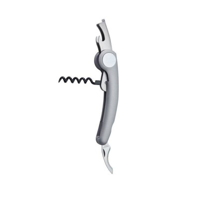 Compact White Magnetic Waiter's Corkscrew with Foil Cutter
