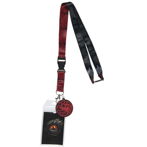 Game Of Thrones: House Of The Dragon Id Badge Holder Lanyard W/ 2 Rubber  Pendant Red : Target