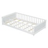 Grungis Twin Size Floor Bed with Built-in Book Storage Rack,Modern Toddler Bed with Guardrails,Montessori Bed for Bedroom - 4 of 4