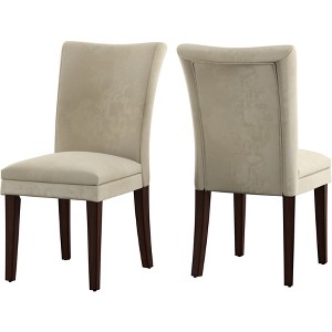 Set of 2 Bryant Upholstered Parsons Dining Chairs Light Brown - Inspire Q: Rubberwood Frame, Polyurethane Upholstery - 1 of 4