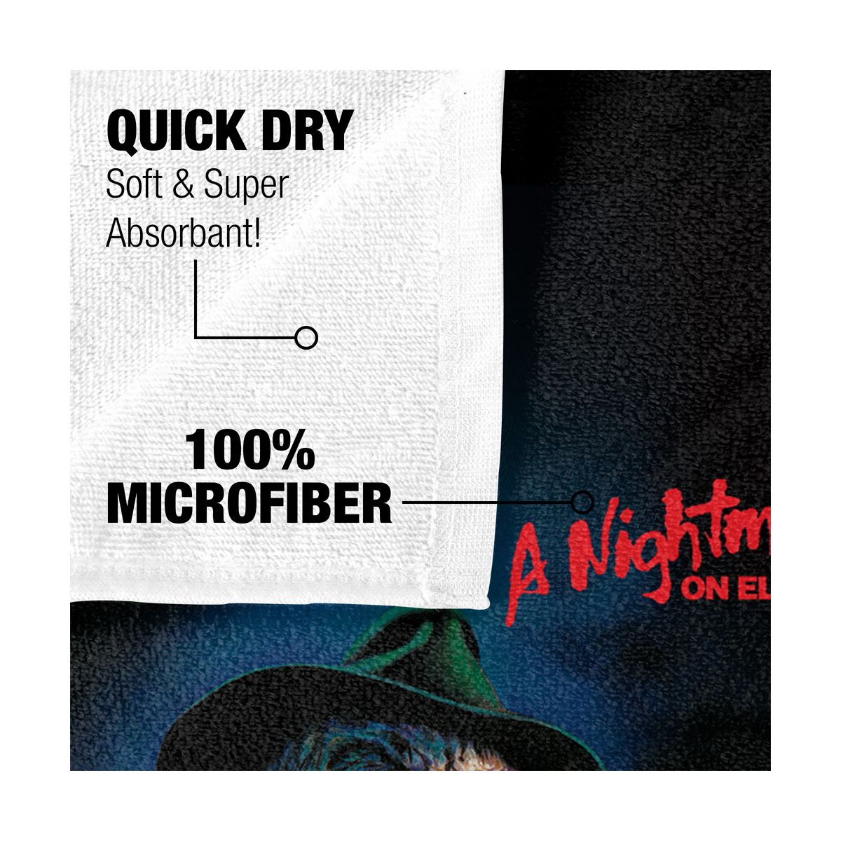 Nightmare On Elm Street Freddy Poster 30" x 60" Beach Towel - thumbnail 4