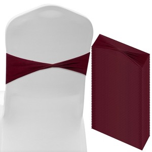Unique Bargains Polyester Strong Stretchability Wedding Party Chair Sashes 100 Pcs - 1 of 4